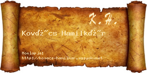 Kovács Hamilkár névjegykártya